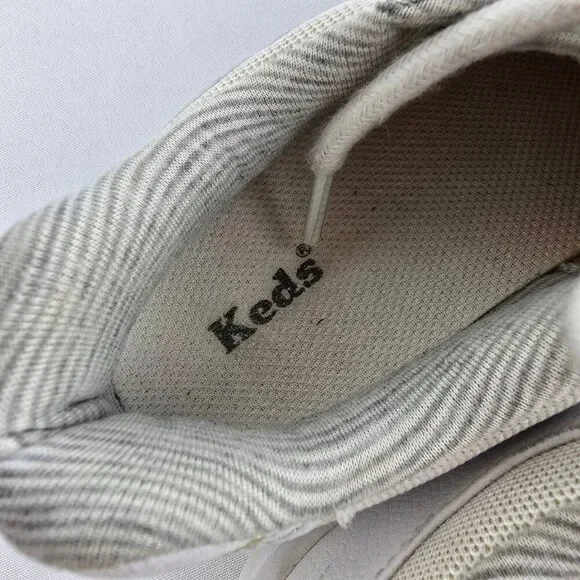 Keds White Lacer Up Runners Size 7 - Picture 6 of 7